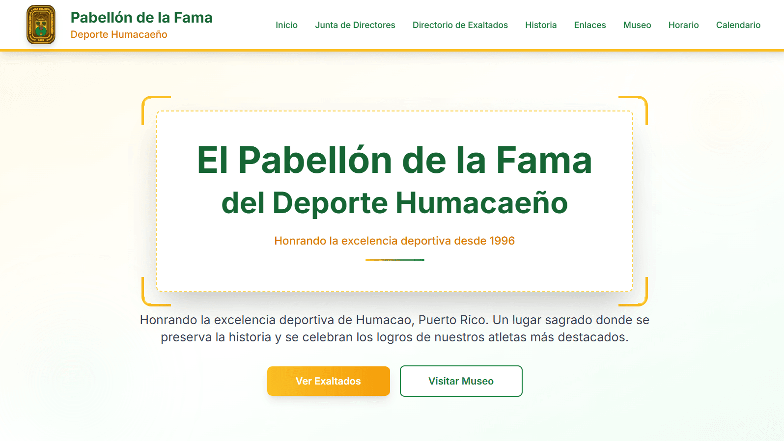 Screenshot of Pabellón de la Fama del Deporte Humacaeño project