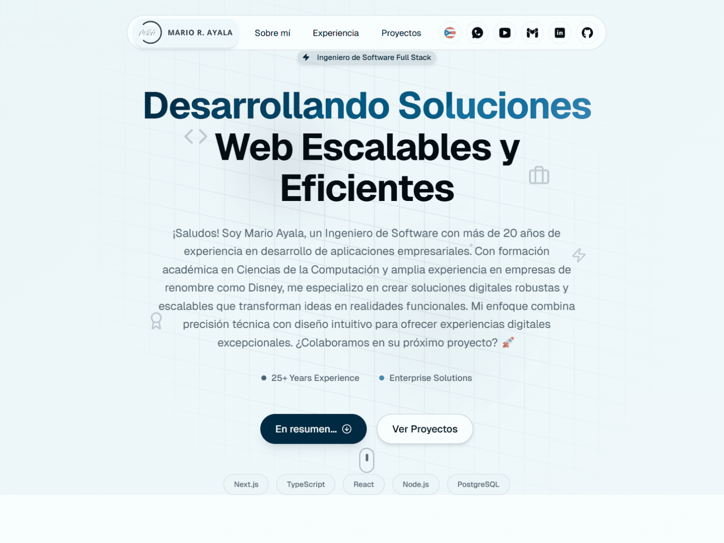 Screenshot of Portafolio Mario Rafael Ayala project